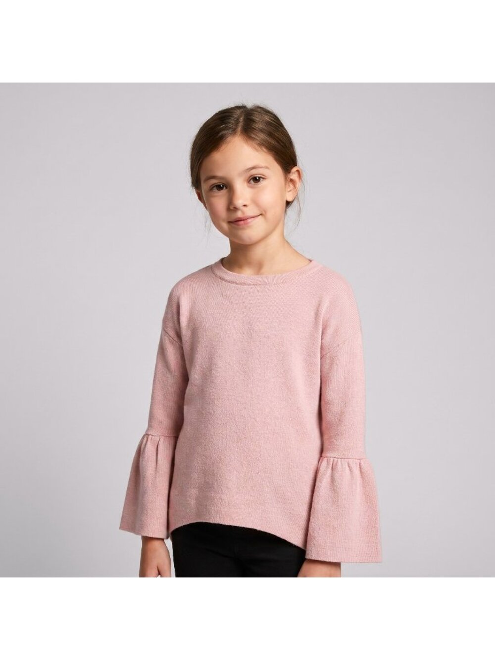 Zara Fancy Collection Knitwear Girl's Light Pink Sweater with Bell Sleeve size 9